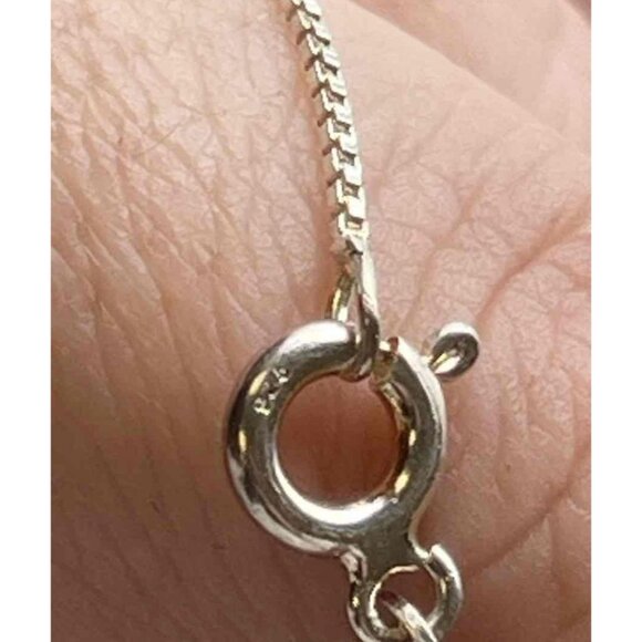 19" Box Chain Totem Pole Native American Pendant Necklace Sterling Italy 8162 - Picture 10 of 11